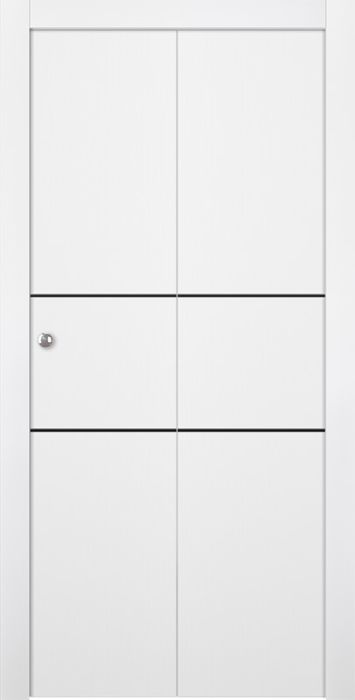 Prefinished Palladio 2H Black Bianco Noble Modern Interior Bi-Fold 2 Door