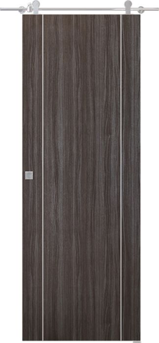 Prefinished Palladio 2U Gray Oak Modern Interior Barn Door