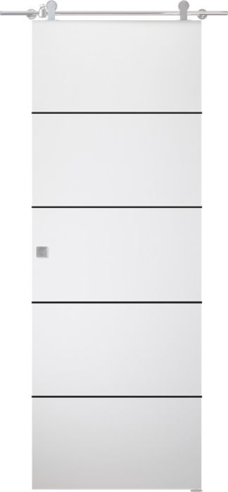 Prefinished Palladio 4H Black Bianco Noble Modern Interior Barn Door