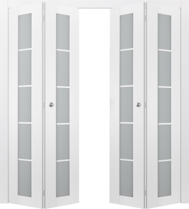 Prefinished Palladio 5 Lite Vetro Bianco Noble Modern Interior Bi-Fold 4 Door