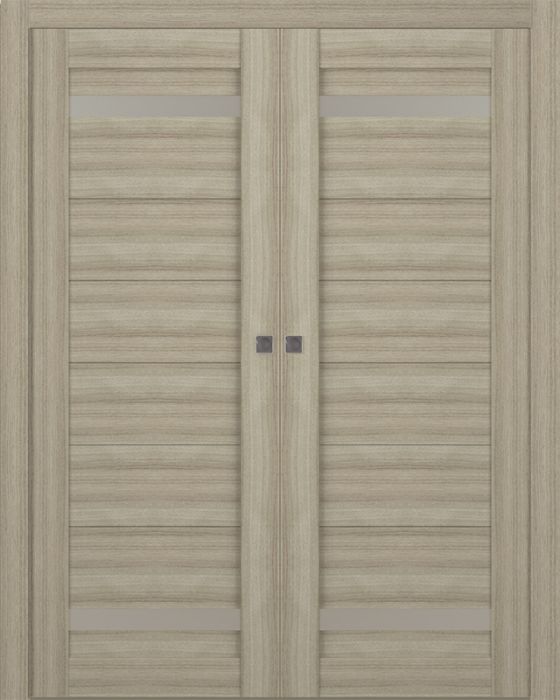 Prefinished Perla Vetro Shambor Modern Interior Double Pocket Door