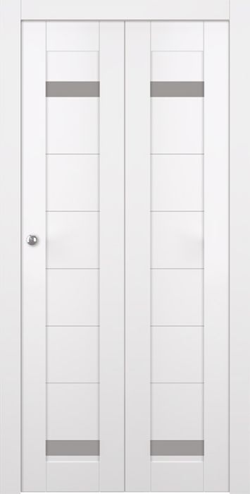 Prefinished Perla Vetro Snow White Modern Interior Bi-Fold 2 Door
