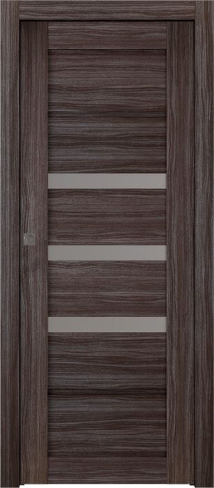 Prefinished Rita Vetro Gray Oak Modern Interior Single Pocket Door