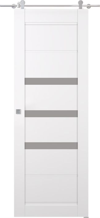 Prefinished Rita Vetro Snow White Modern Interior Barn Door
