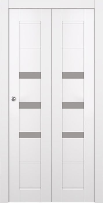 Prefinished Rita Vetro Snow White Modern Interior Bi-Fold 2 Door
