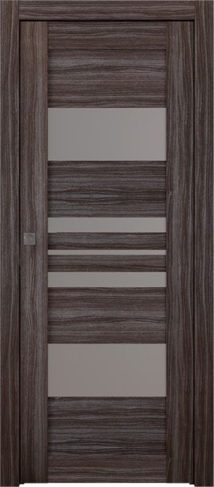 Prefinished Romi Vetro Gray Oak Modern Interior Single Pocket Door