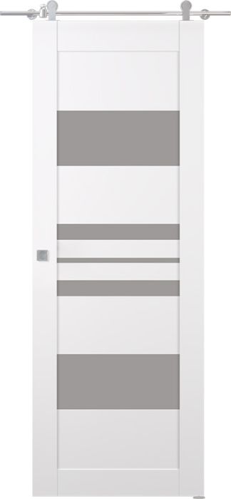 Prefinished Romi Vetro Snow White Modern Interior Barn Door