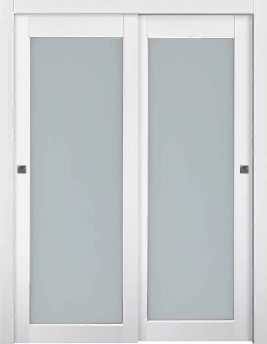 Prefinished Smart Pro 207 Vetro Polar White Modern Interior Bypass Door