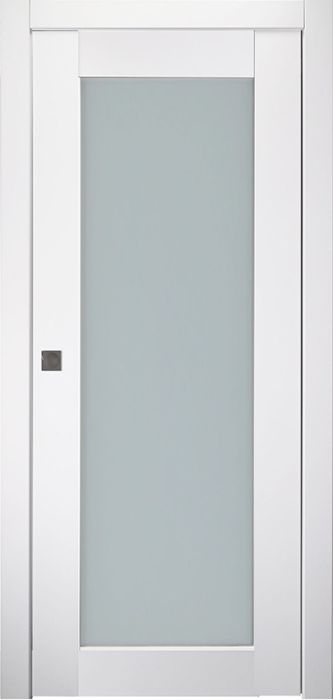 Prefinished Smart Pro 207 Vetro Polar White Modern Interior Single Pocket Door