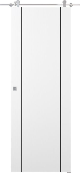 Prefinished Smart Pro 2U Black Polar White Modern Interior Barn Door