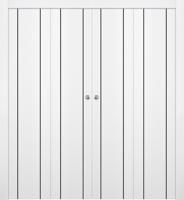 Prefinished Smart Pro 2U Black Polar White Modern Interior Bi-Fold 4 Door