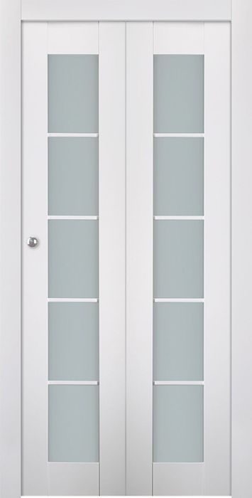 Prefinished Smart Pro 5 Lite Vetro Polar White Modern Interior Bi-Fold 2 Door