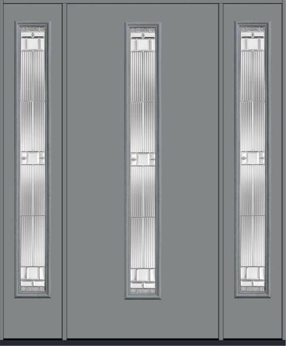 80 Saratoga Modern Pulse Linea Centered Smooth Fiberglass Single Door,Sidelites , WBD Impact