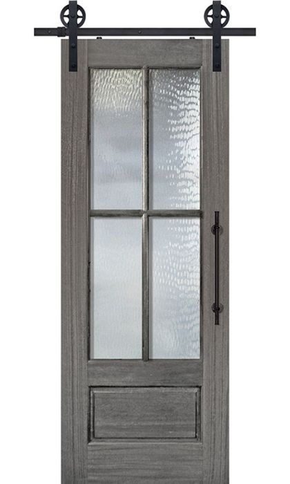 96" Mahogany 4 Lite SDL Single Barn Door