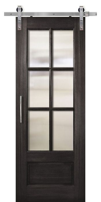 96" Mahogany 6 Lite SDL Single Barn Door