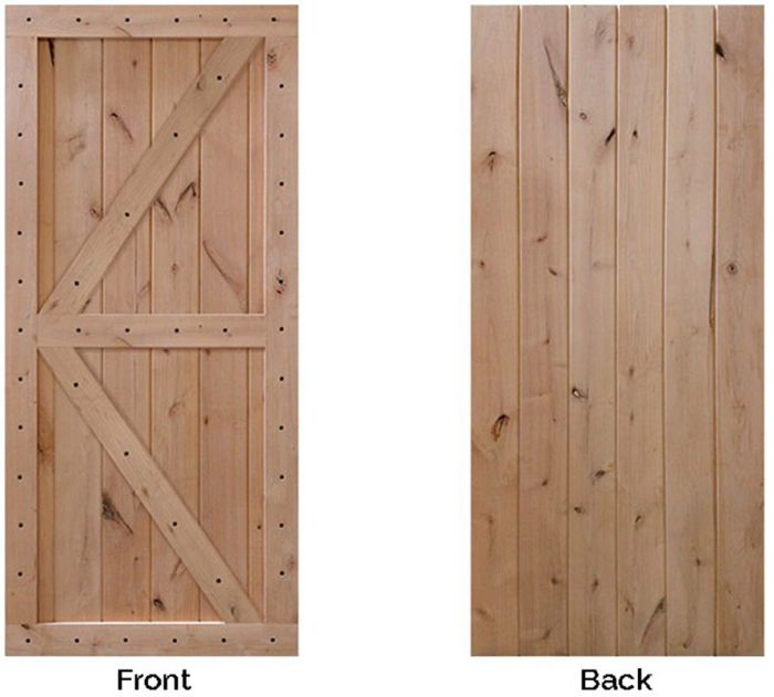 Double Z Two Panel Barn Double Door- Knotty Alder