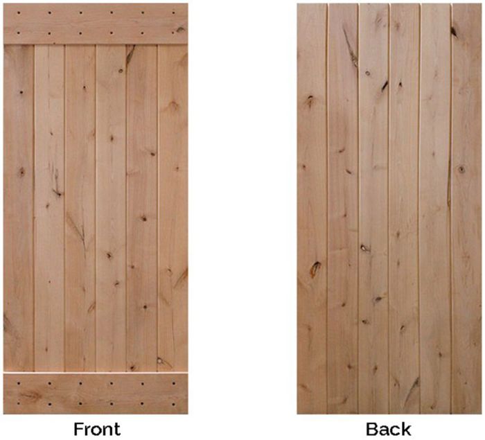 Plank Barn Double Door- Knotty Alder