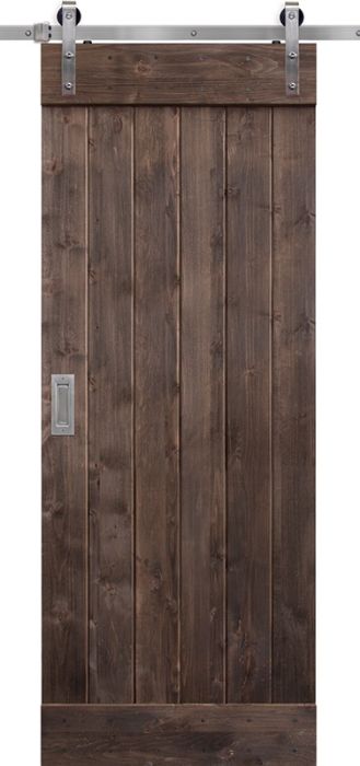 Plank Barn Single Door- Knotty Alder