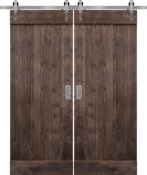Plank Barn Double Door- Knotty Alder