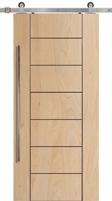 84" Birch Brentwood Solid Contemporary Single Barn Door