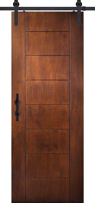 96" Birch Brentwood Solid Contemporary Single Barn Door