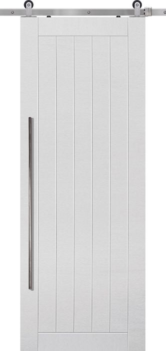 1 Panel Plank MDF Single Barn Door- Design on 2 Side