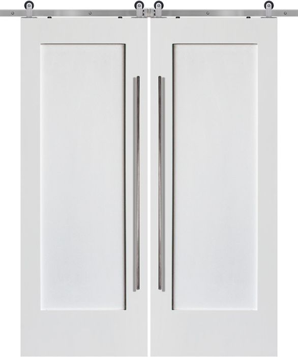 Craftsman 1 Panel MDF Double Barn Door- Design on 2 Side