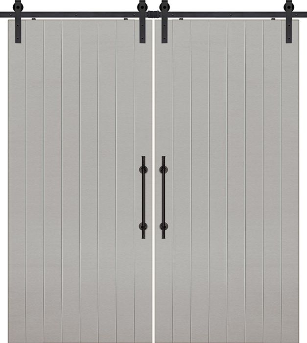Full Plank MDF Double Barn Door- Design on 2 Side