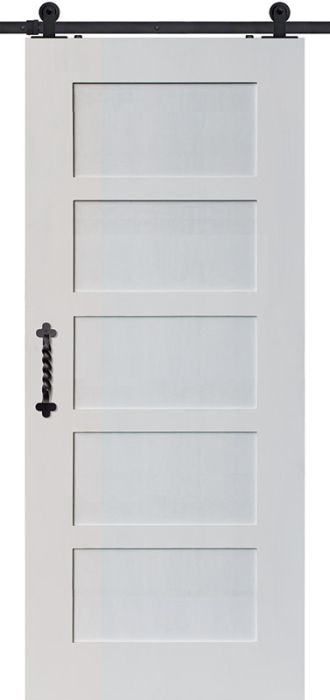 Shaker 5 Panel MDF Single Barn Door- Design on 2 Side