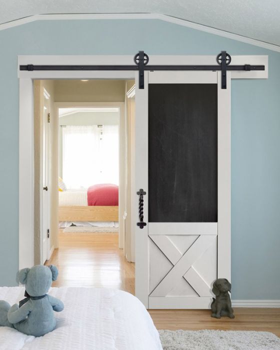 X Blackboard MDF Single Barn Door