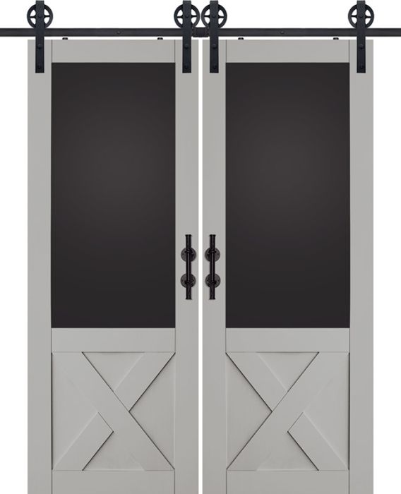 X Blackboard MDF Double Barn Door