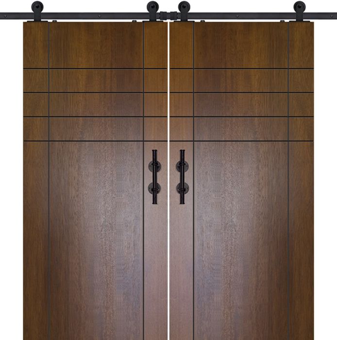 80" Birch Fleetwood Solid Contemporary Double Barn Door