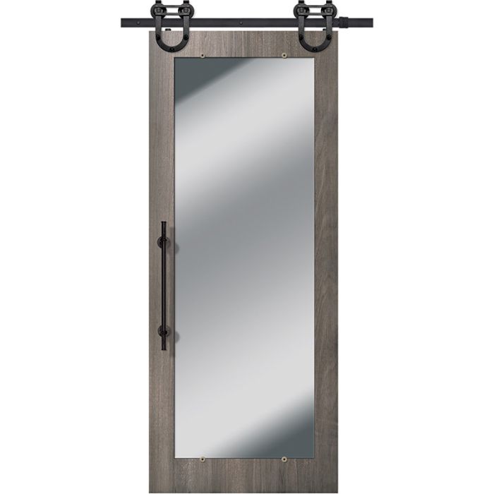 80" Mirror Birch Solid Contemporary Single Barn Door