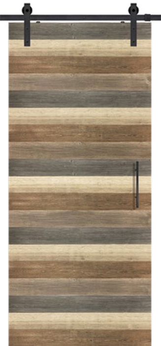 Horizontal 1 Rustic Farmhouse Barn Single Door, Pine