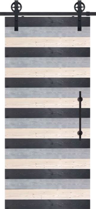 Horizontal 2 Rustic Farmhouse Barn Single Door, Pine