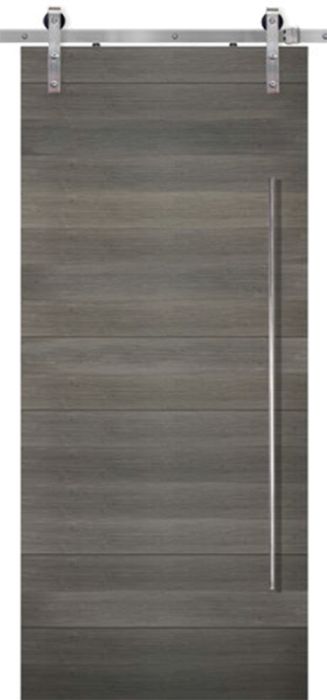 Horizontal 4 Rustic Farmhouse Barn Single Door, Pine