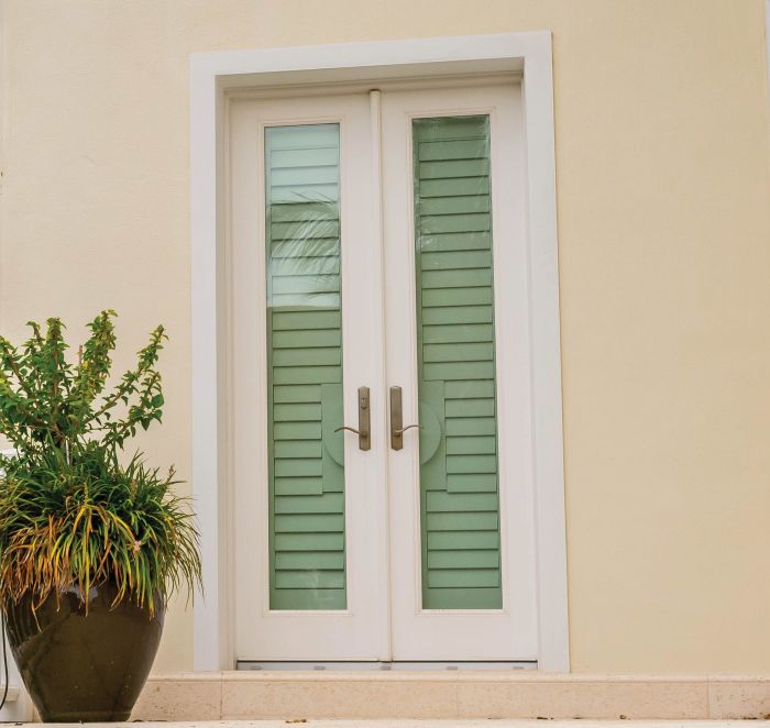 Mini Blind Full Lite Fiberglass Double Door