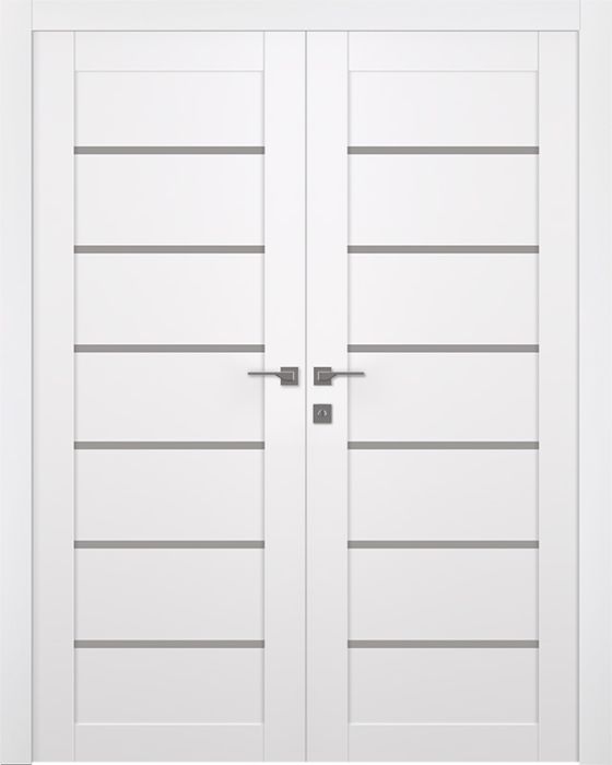 Prefinished Alba Snow White Modern Interior Double Door