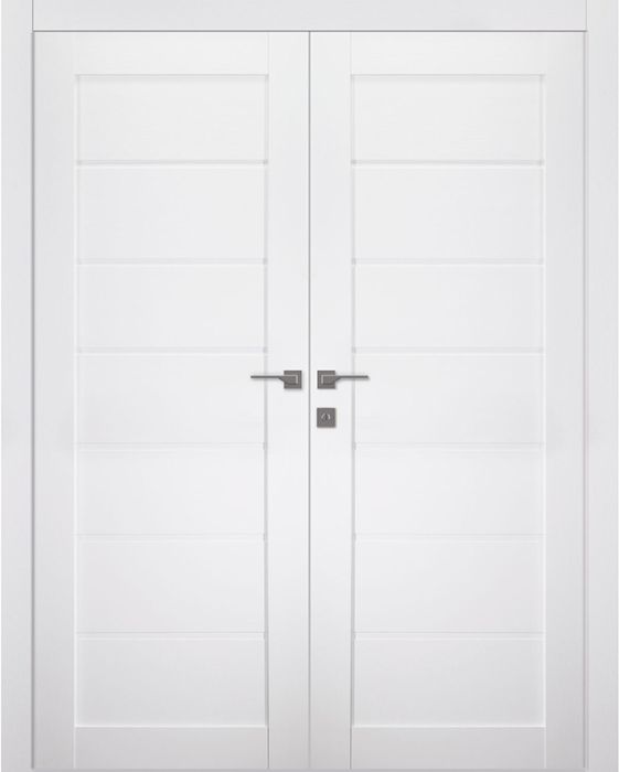 Prefinished Alda Snow White Modern Interior Double Door