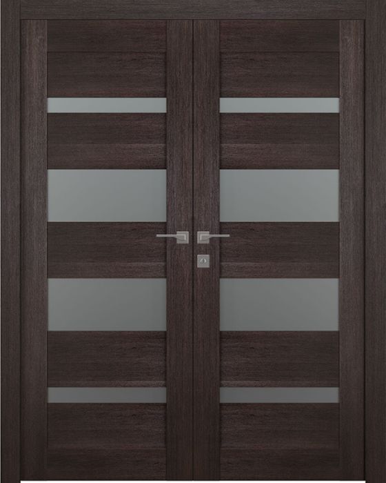 Prefinished Avon 07-01 Vetro Veralinga Oak Modern Interior Double Door