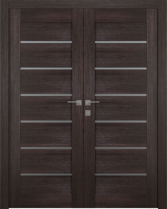 Prefinished Avon 07-02 Vetro Veralinga Oak Modern Interior Double Door