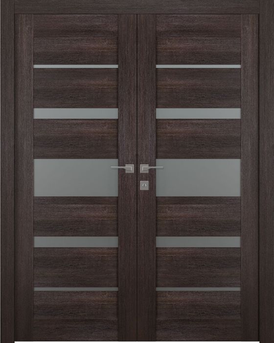 Prefinished Avon 07-03 Vetro Veralinga Oak Modern Interior Double Door