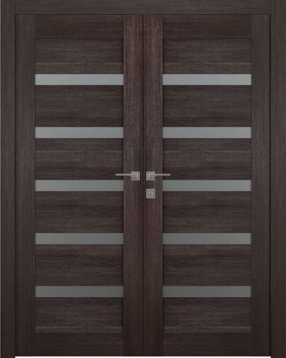Prefinished Avon 07-04 Vetro Veralinga Oak Modern Interior Double Door