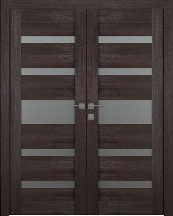 Prefinished Avon 07-05 Vetro Veralinga Oak Modern Interior Double Door