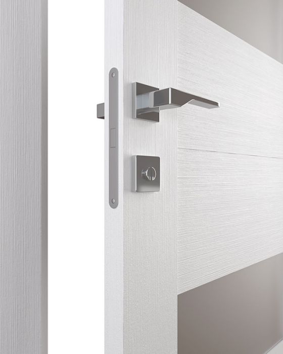 Prefinished Berta Vetro Bianco Noble Modern Interior Double Door