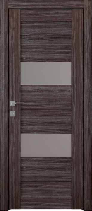 Prefinished Berta Vetro Gray Oak Modern Interior Single Door