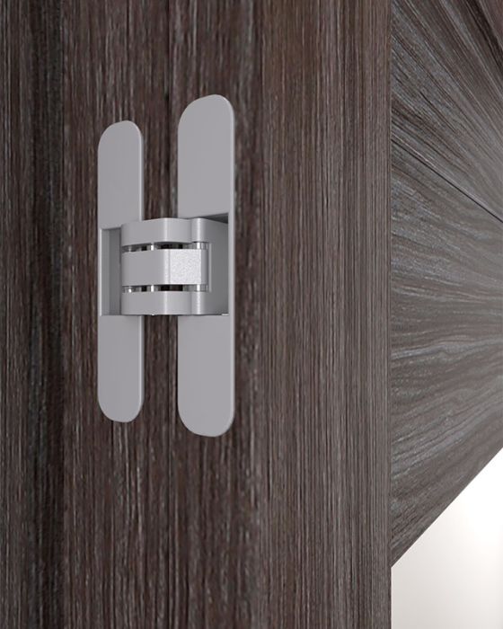 Prefinished Berta Vetro Gray Oak Modern Interior Single Door