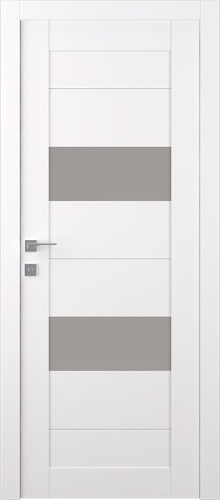 Prefinished Berta Vetro Snow White Modern Interior Single Door