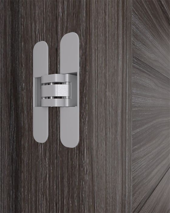 Prefinished Dome Vetro Gray Oak Modern Interior Double Door