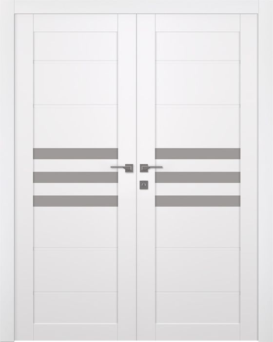Prefinished Dome Vetro Snow White Modern Interior Double Door